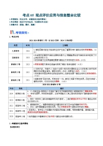 考点05 观点评价应用与信息整合比较（原卷版）-备战2025年高考语文一轮复习考点帮（新高考通用）