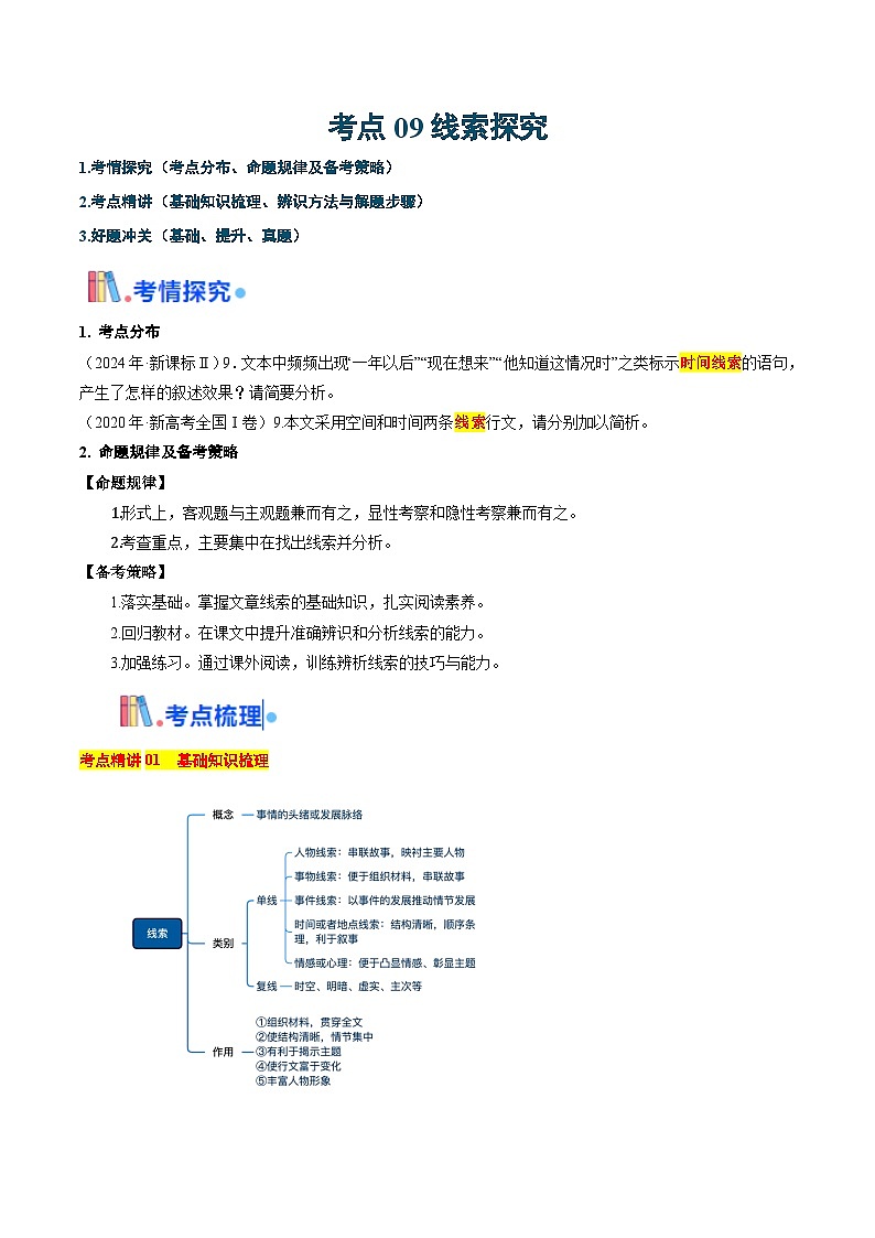 考点09 线索探究（原卷版）-备战2025年高考语文一轮复习考点帮（新高考通用）第1页