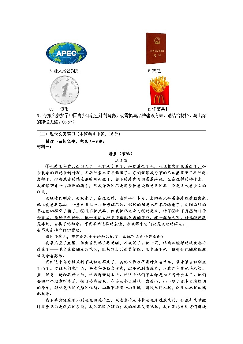 辽宁省沈文新高考研究联盟2024-2025学年高三上学期10月期中考试语文试题第3页