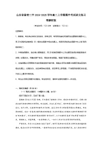 山东省泰安市第三中学2024-2025学年高三上学期期中考试语文练习卷