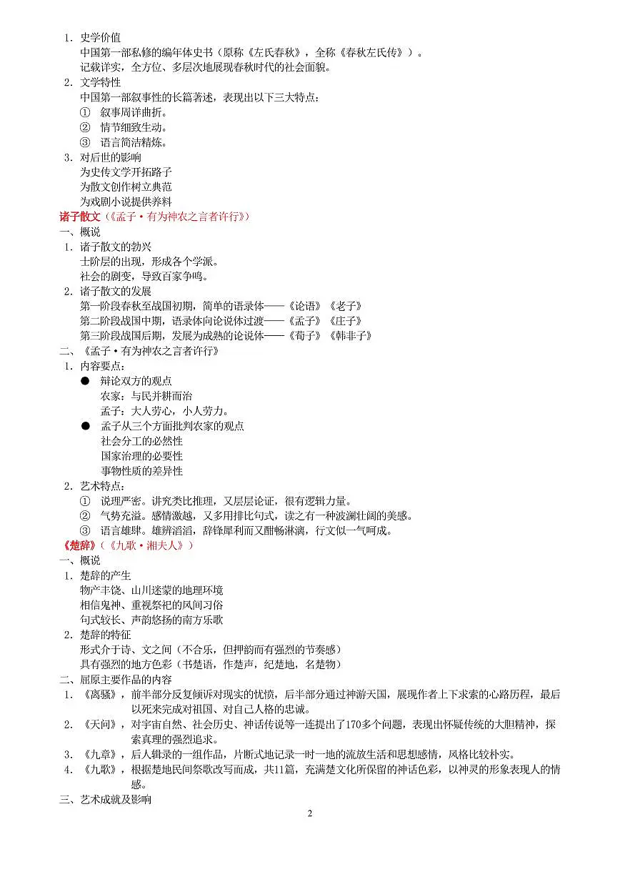 【高考语文】中国古代文学（复习资料）-学案第2页