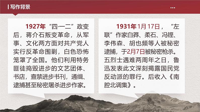 《为了忘却的记念》课件2023-2024学年统编版高中语文选择性必修中册第4页