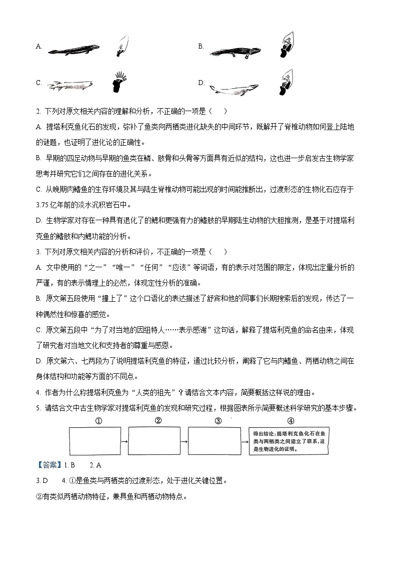 精品解析：海南省部分学校2024-2025学年高三上学期全真模拟（二）语文试卷（解析版）第3页