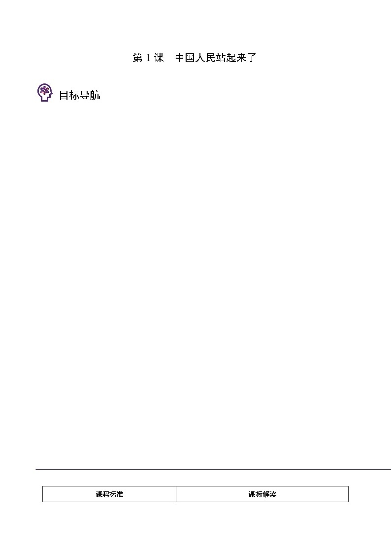 人教版高中语文选择性必修上册同步讲义第1节 中国人民站起来了（学生版）第1页