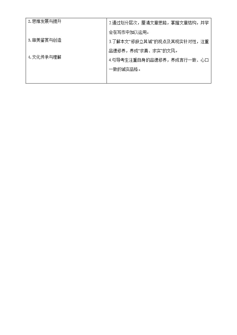 人教版高中语文选择性必修中册同步讲义第4课 修辞立其诚 （学生版）第2页