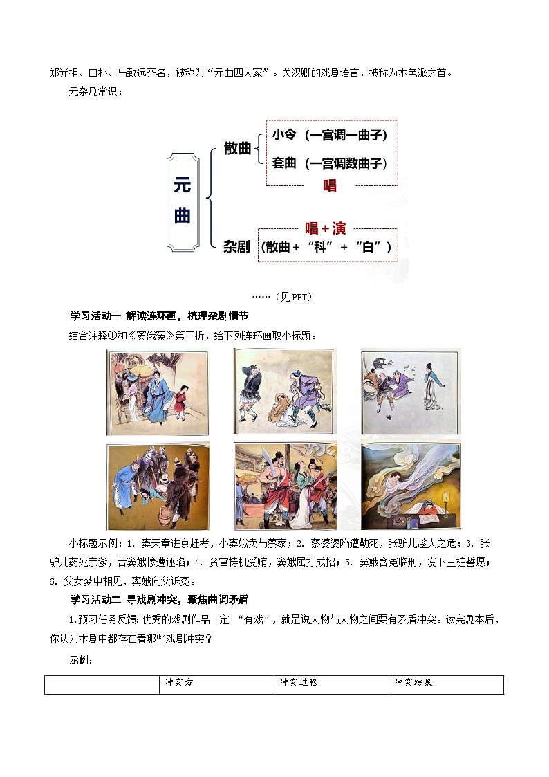 人教统编版高中语文必修下册4《窦娥冤》课件+教案+导学案+分层作业（原卷版+解析版）02
