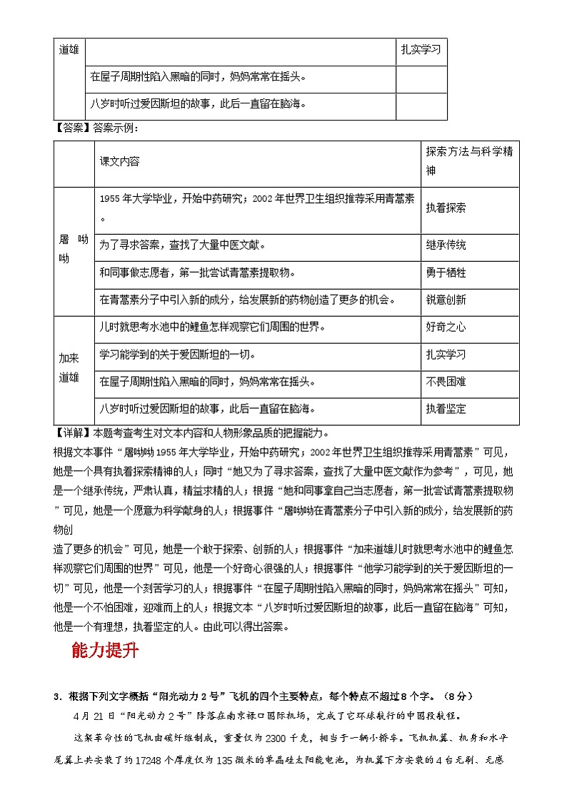 人教统编版高中语文必修下册7《青蒿素》《一名物理学家的教育历程》 课件+教案+导学案+分层作业（原卷版+解析版）02