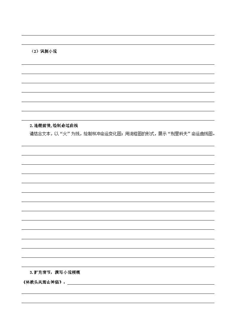 人教统编版高中语文必修下册13《林教头风雪山神庙》《装在套子里的人》联读 课件+教案+导学案+分层作业（原卷版+解析版）03