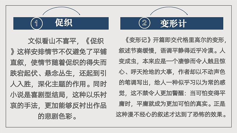 人教统编版高中语文必修下册14《促织》《变形记（节选）》比较阅读 课件+教案+导学案+分层作业（原卷版+解析版）08