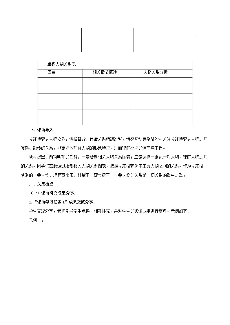人教统编版高中语文必修下册《红楼梦》第3课时：把握红楼梦中的人物关系（教学设计）第2页