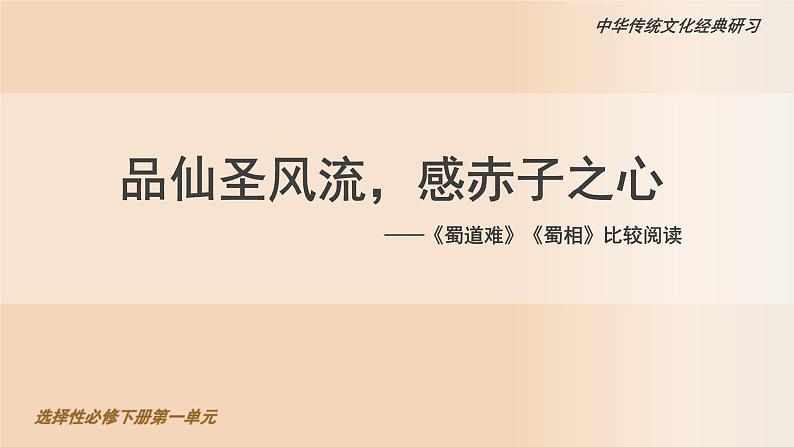 高中语文人教统编版选择性必修下册《蜀道难》《蜀相》比较阅读 课件第1页