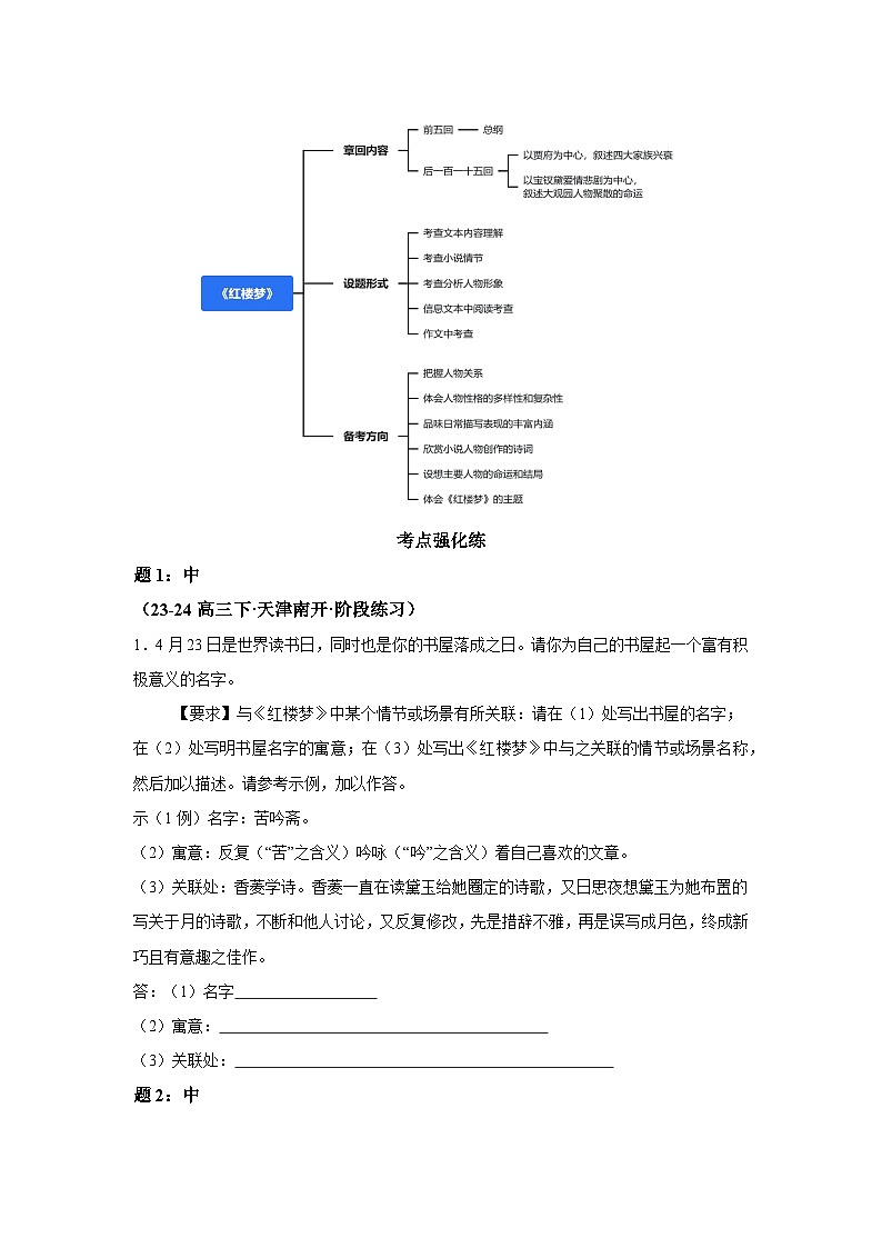 整本书阅读检-考点二红楼梦（难点）-2025年高考语文一轮备考考点专练第2页
