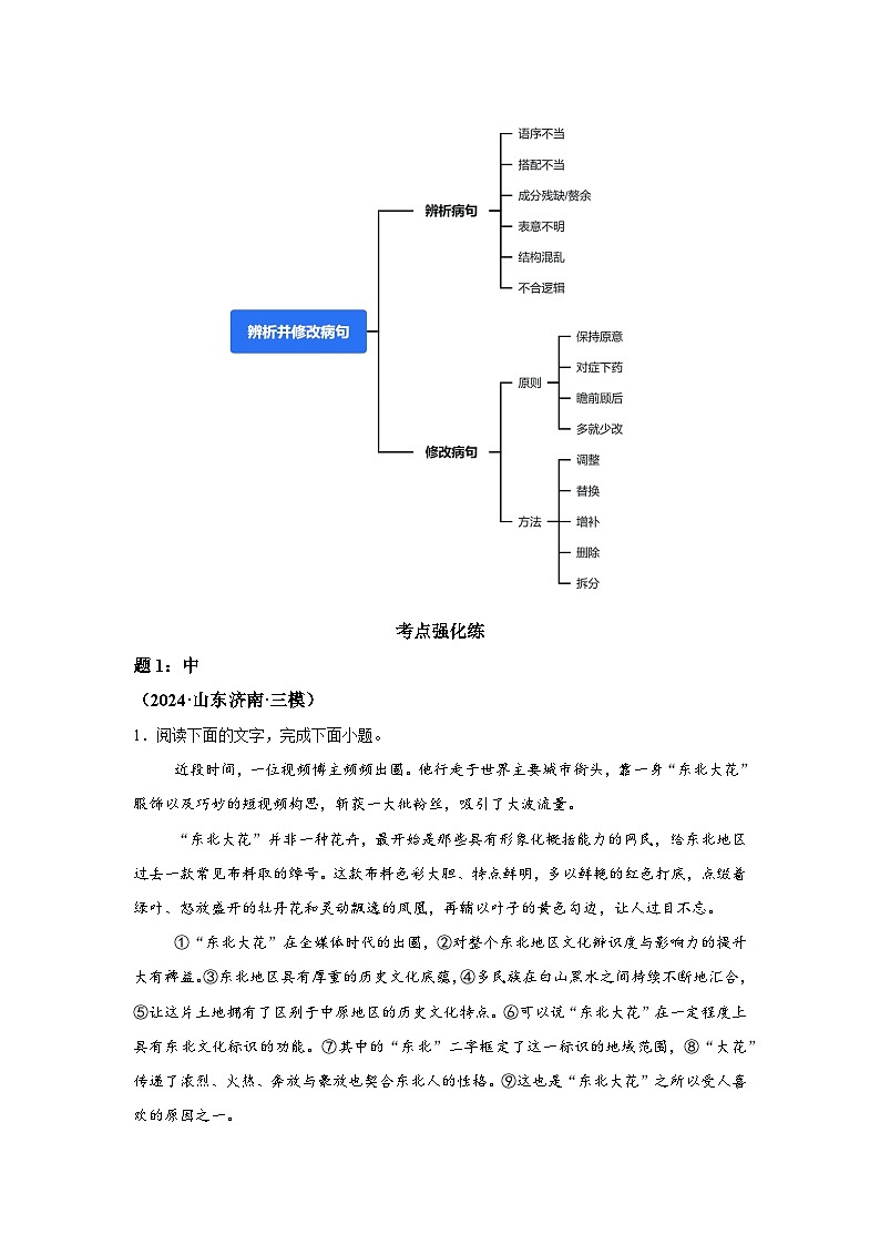 语言文字运用-考点二辨析并修改语病-2025年高考语文一轮备考考点专练（附答案解析）第2页