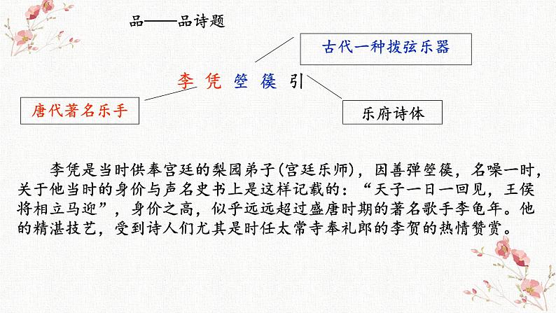 古诗词诵读《李凭箜篌引》课件+2024-2025学年统编版高中语文选择性必修中册第8页