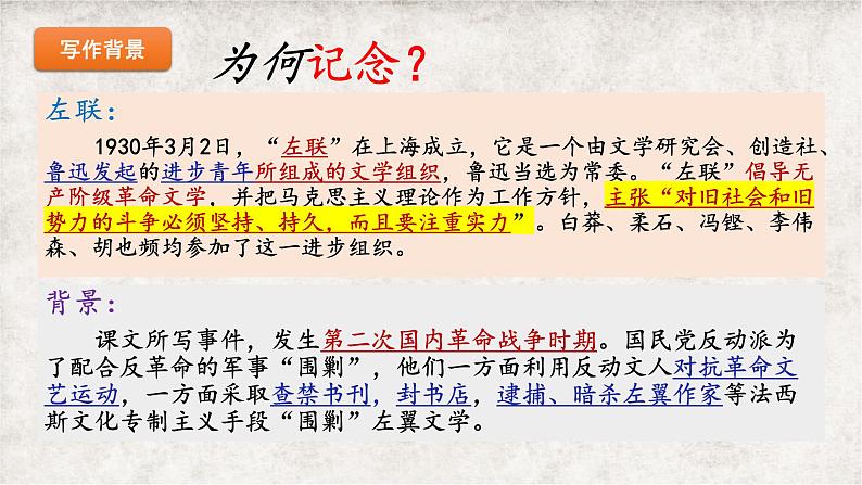 人教统编版高中语文选择性必修中册6.2为了忘却的纪念ppt精品课件第5页