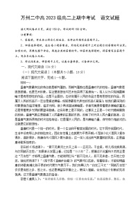 重庆市万州二中2024-2025学年高二上学期期中考试语文试题（Word版附解析）