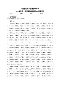 安徽省芜湖市普通中学2024-2025学年高二上学期联考期中测试语文试卷(含答案)