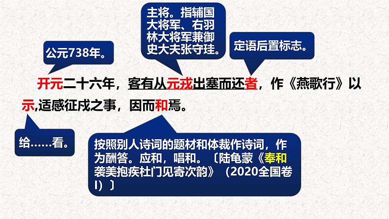 人教统编版高中语文选择性必修中册古诗词诵读-燕歌行并序精品课件第7页