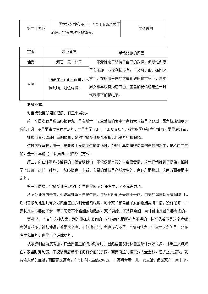 高中语文人教统编版必修下册《红楼梦》悲剧分析 教案第2页