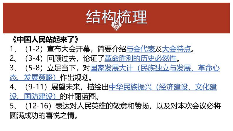 高中语文人教统编版选择性必修上册 1中国人民站起来了 课件第6页