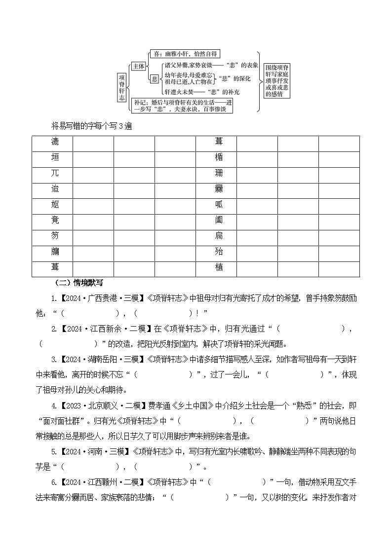 第10篇《项脊轩志》（教师版）2025年新高考语文60篇古诗文必背篇目默写+阅读拓展第2页