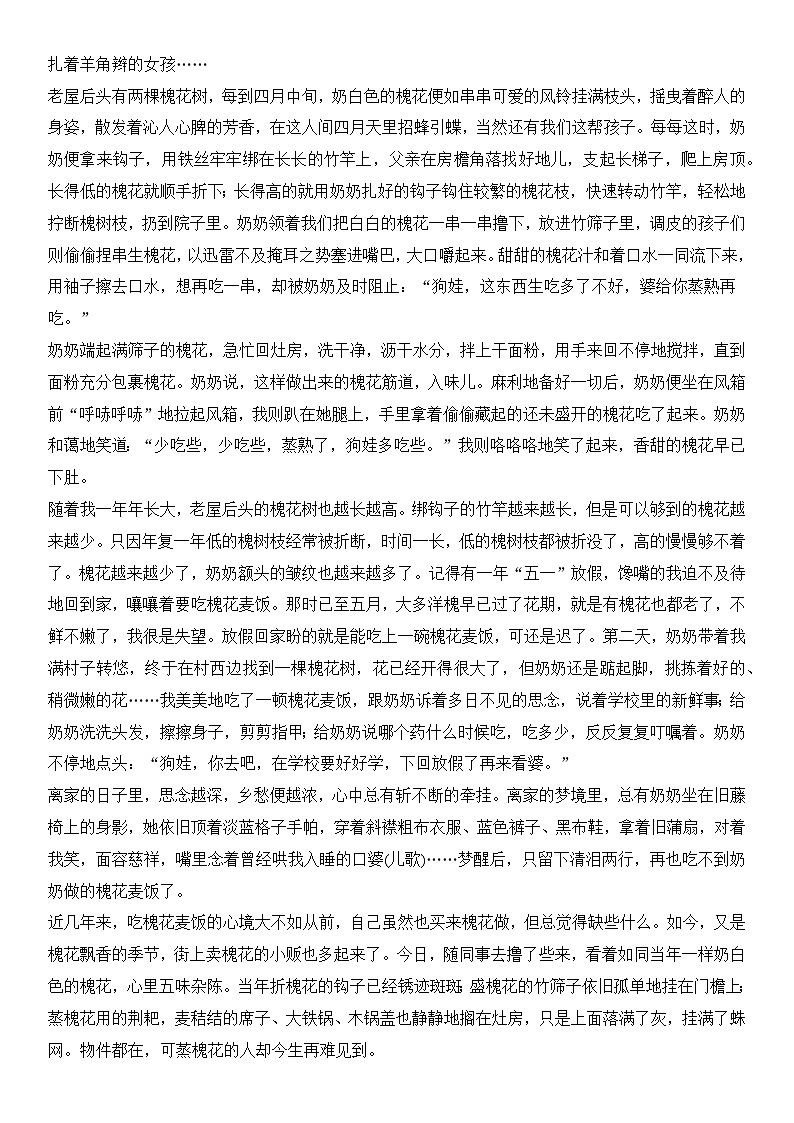 解密09 文学类文本阅读散文之概括要点（分层训练）（原卷版）第2页