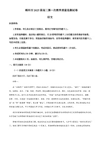 湖南省郴州市2024-2025学年高三上学期第一次教学质量监测语文试题含答案