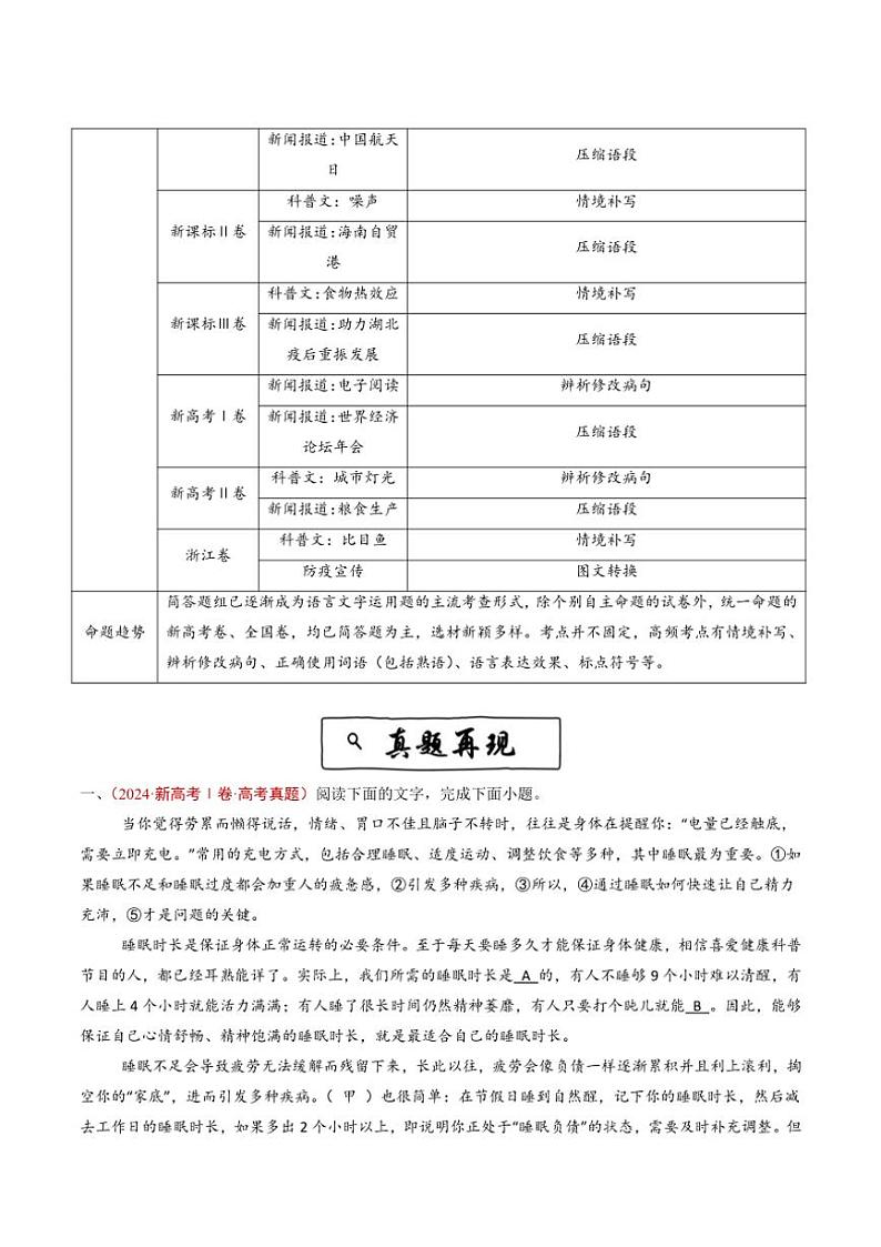 2020~2024年语文高考真题分类汇编 语言文字运用(简答题组)(含解析)第2页