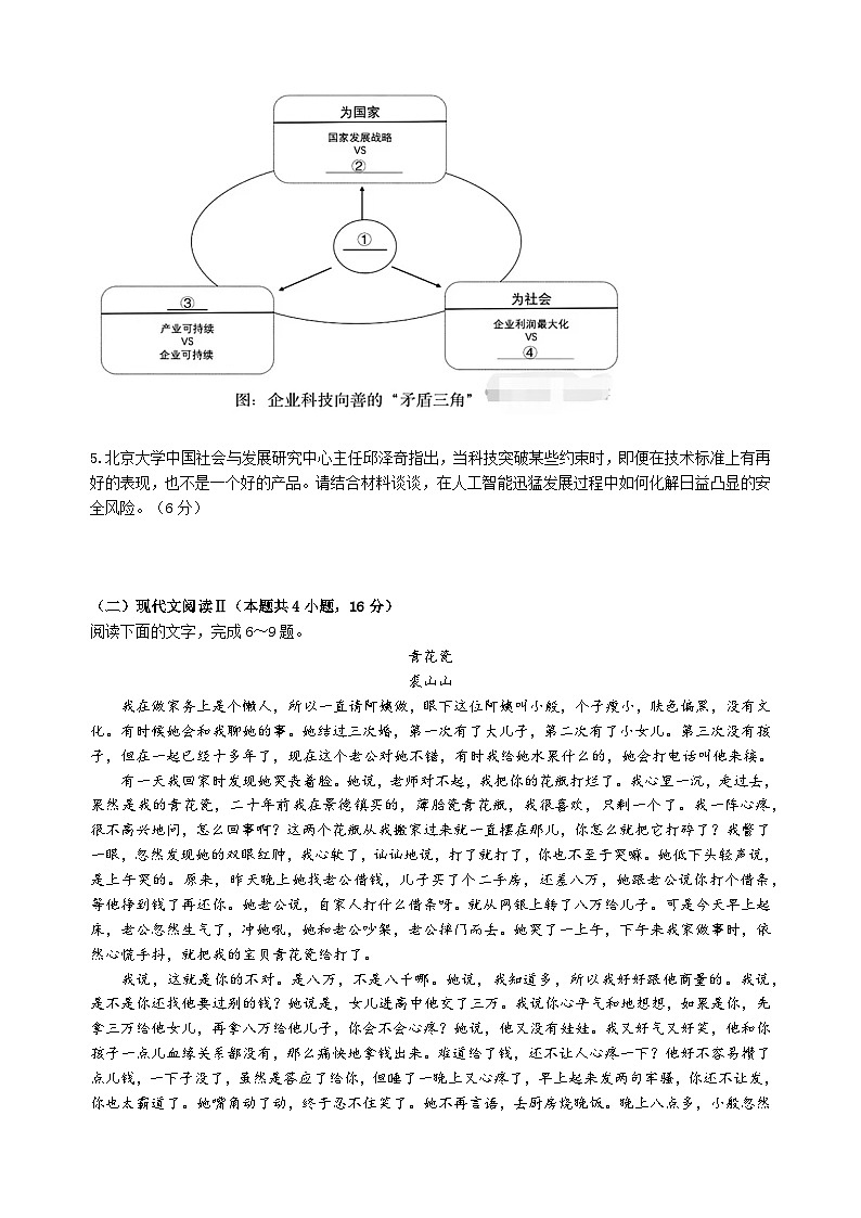 2025眉山仁寿县高三上学期12月一诊模拟联考试题语文含解析第3页