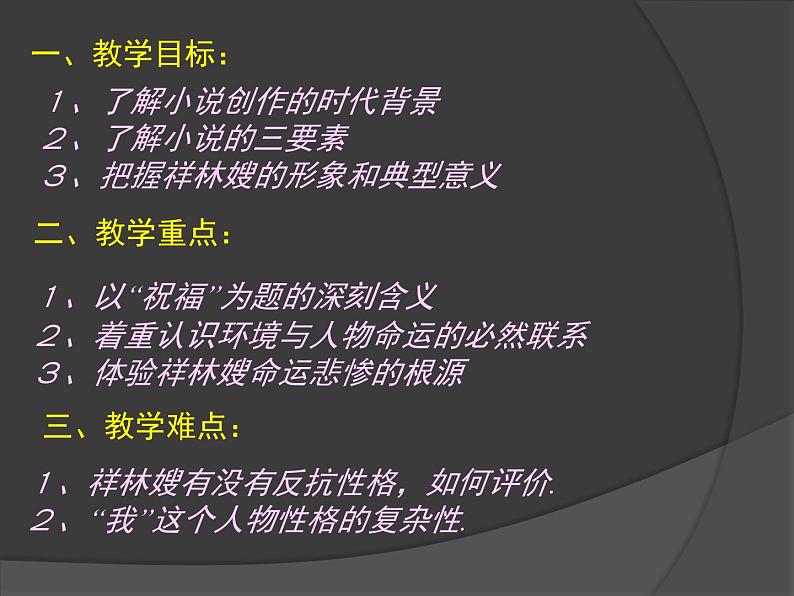 人教版 (新课标)高中语文 必修三《祝福》名师课件第3页