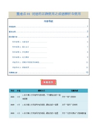 重难点01  词语的正确使用之成语辨析-2025年高考语文 热点 重点 难点 专练（天津专用）