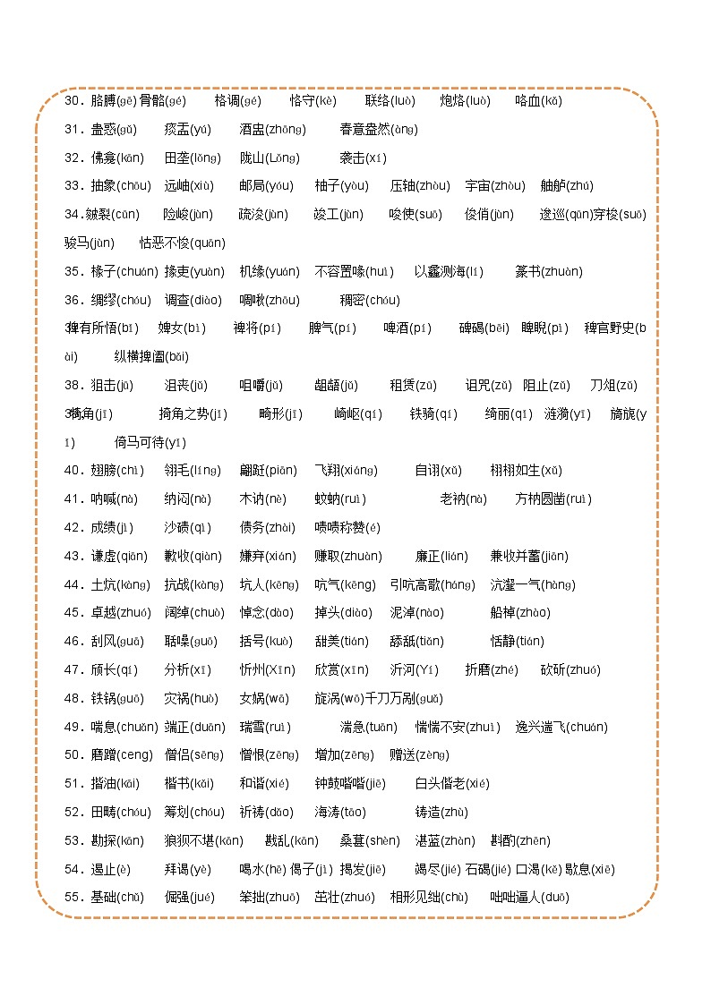 专题01 字音字形（知识梳理+考点精讲精练+实战训练）（原卷版）第3页