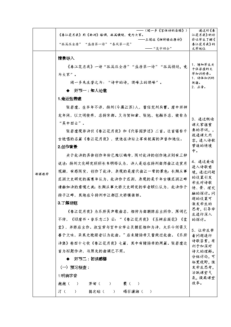 高中语文人教统编版选择性必修上册古诗诵读《春江花月夜》精品教案第2页