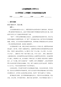 山东省聊城第三中学2024-2025学年高二上学期第二次质量检测语文试卷(含答案)