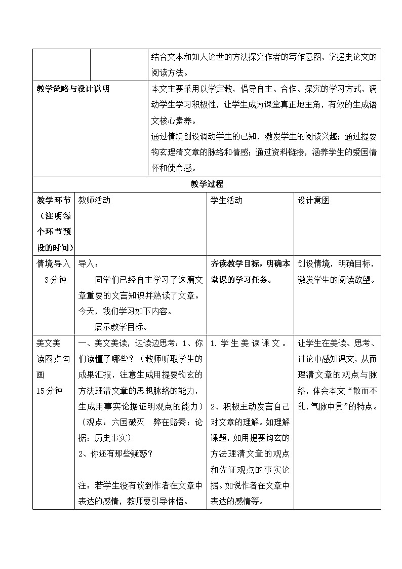 高中语文 人教版 (新课标) 选修《六国论》名师教案第2页