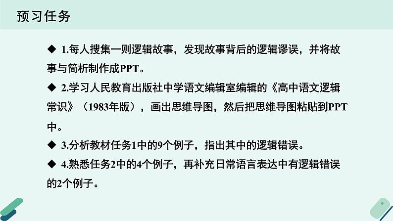 高中语文 人教统编版 选择性必修上册  第四单元《【实践活动专题2】辨析与判定：发现潜藏的逻辑谬误》课件第3页