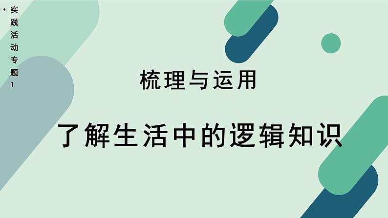 高中语文 人教统编版 选择性必修上册  第四单元《【实践活动专题1】梳理与运用：了解生活中的逻辑知识》课件第1页