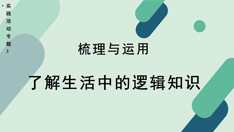 高中语文 人教统编版 选择性必修上册  第四单元《【实践活动专题3】梳理与运用：了解生活中的逻辑知识》课件第1页