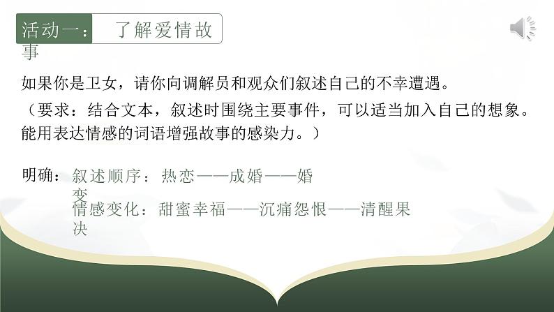 高中语文人教统编版选择性必修下册1.1.1《氓《诗经》》精品课件第8页