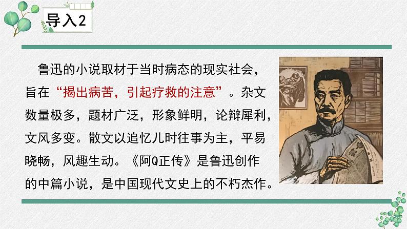 人教统编版高中语文 选择性必修下册 第二单元《阿Q正传（节选）》名师教学课件第8页