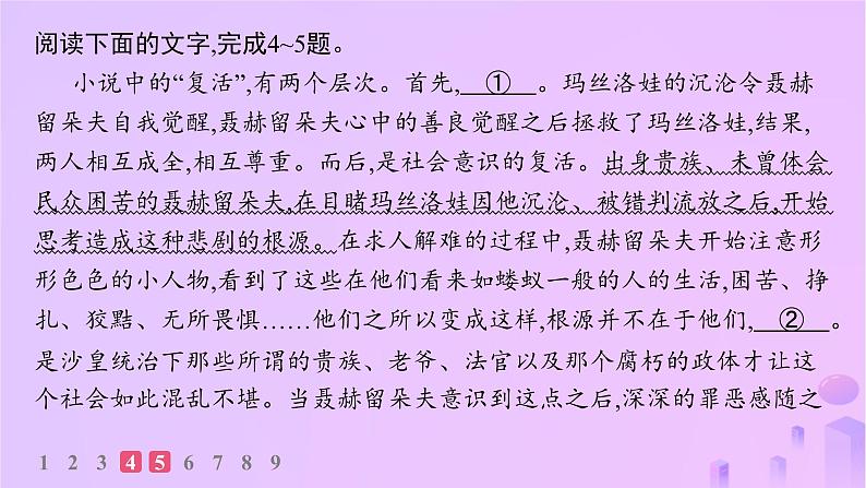 2024_2025学年新教材高中语文第三单元9复活(节选)分层作业课件部编版选择性必修上册第5页