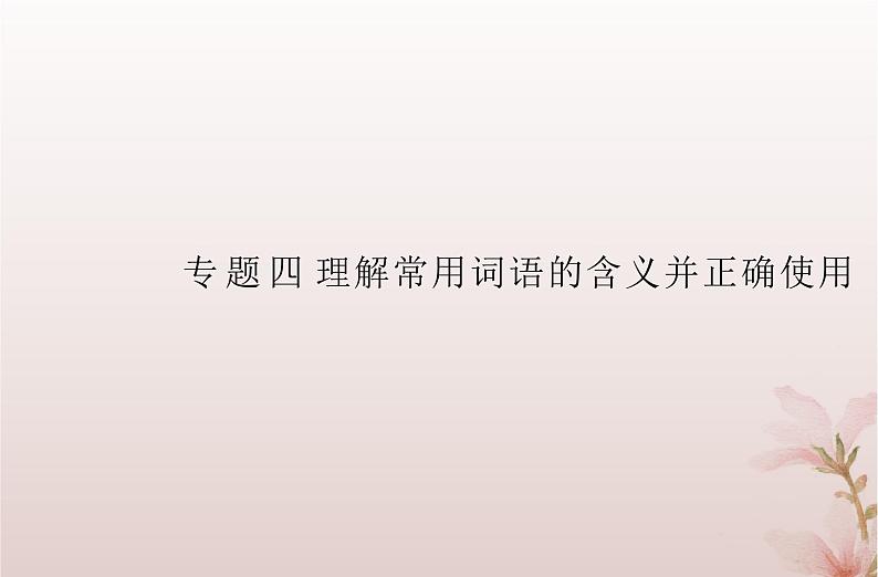 2024届高考语文学业水平测试复习专题四理解常用词语的含义并正确使用课件第1页