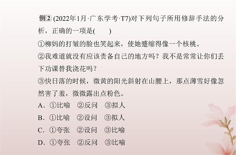 2024届高考语文学业水平测试复习专题六理解和运用常见修辞手法课件第5页