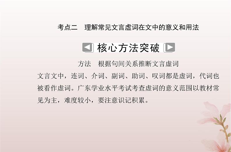 2024届高考语文学业水平测试复习专题一0考点二理解常见文言虚词在文中的意义和用法课件第2页