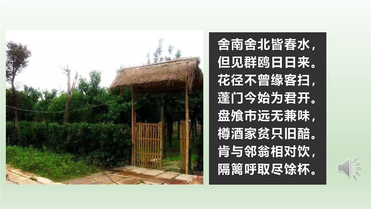 人教统编版高中语文 选择性必修下册 古诗词诵读《客至》精品课件第4页