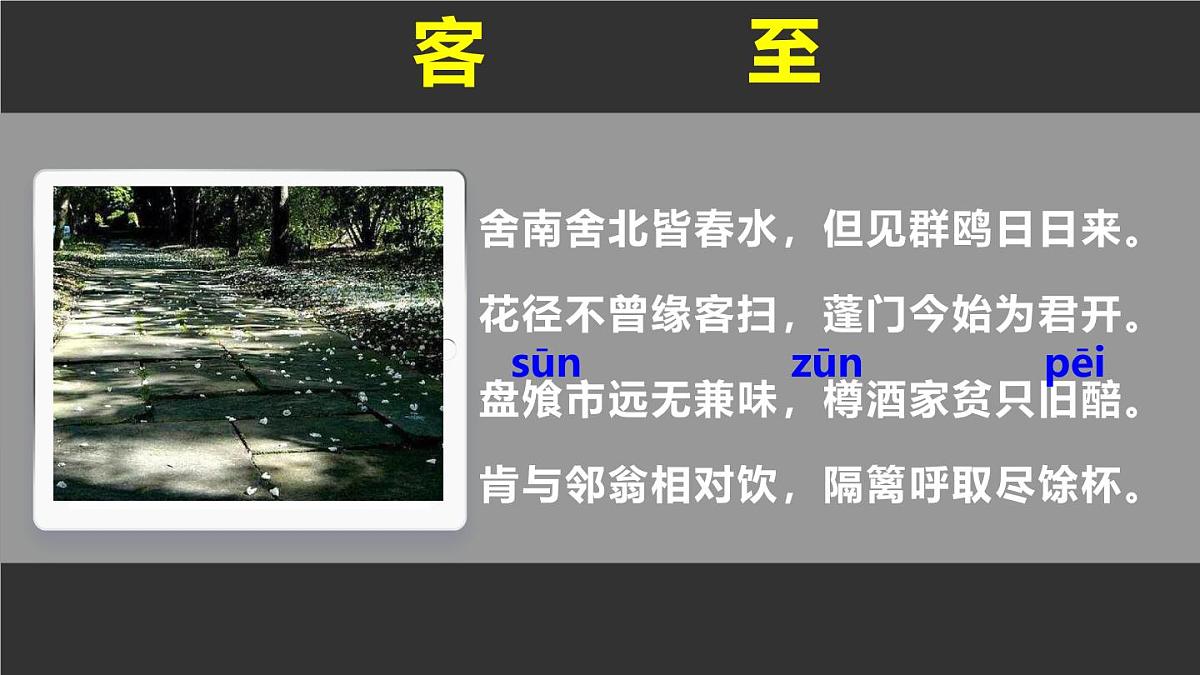 人教统编版高中语文 选择性必修下册 古诗词诵读《客至》精品课件第5页