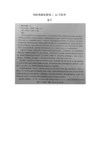 河南省洛阳市强基联盟2024-2025学年高二上学期12月月考语文试题