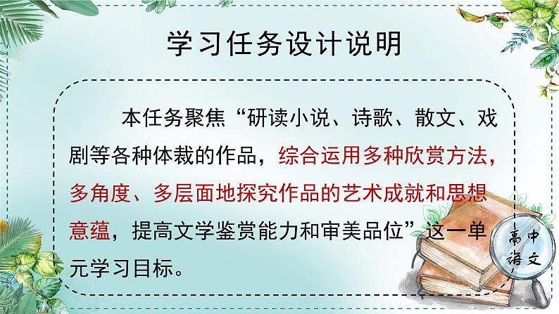 高中语文人教统编版选择性必修下册  第一单元《学习任务二：研习作品，撰写评论》单元教学课件（7课时）第2页