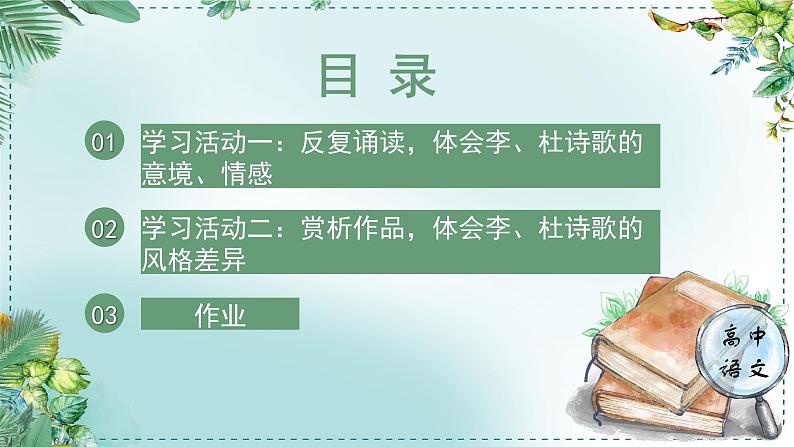 高中语文人教统编版选择性必修下册  第一单元《学习任务三：雄浑沉郁的美学风格》名师单元教学课件（2课时）第5页