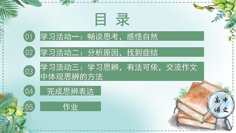 高中语文人教统编版选择性必修下册  第一单元《学习任务三：真诚思考，激扬文字》名师单元教学课件（1课时）第5页